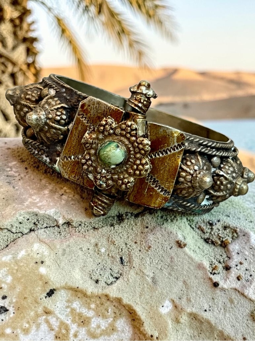 Vintage Yemeni Bedouin Bangle Bracelet  6.26"